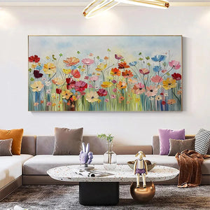 Hand-Painted Blooming Garden Wall Art