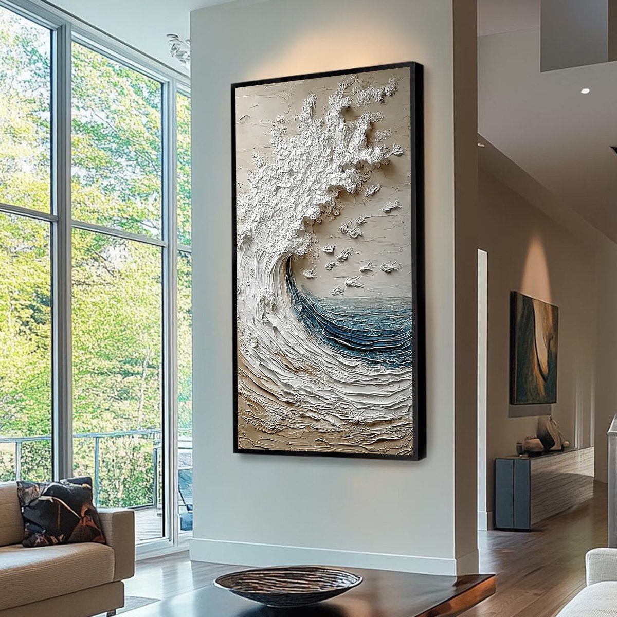 Crescendo | Textured Coastal Wave Impasto Original Oil Painting