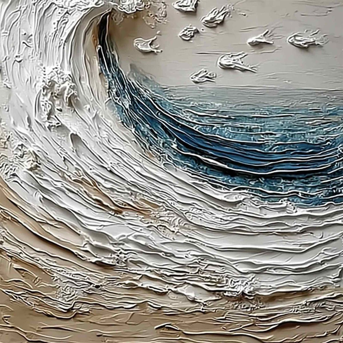 Crescendo | Textured Coastal Wave Impasto Original Oil Painting