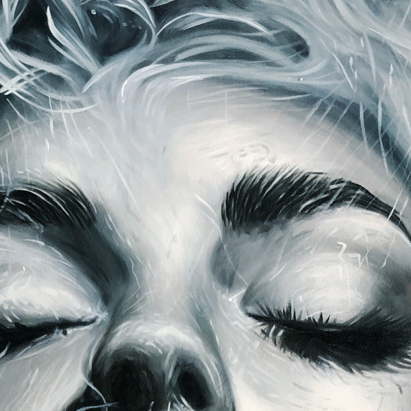 Crimson Muse: Vertical Portrait Oil Painting Canvas Wall Art