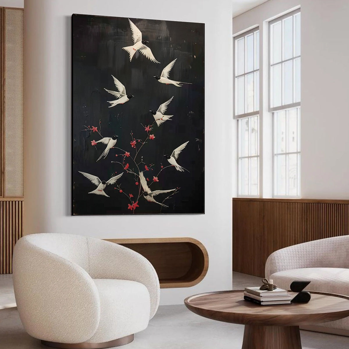 DANCING IN THE DARK: Beaded Birds and Blossoms Artwork