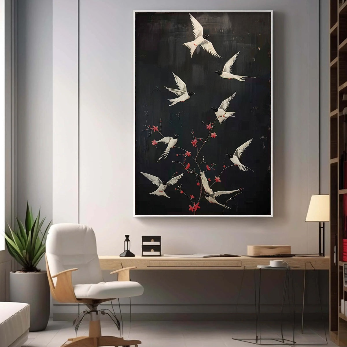 DANCING IN THE DARK: Beaded Birds and Blossoms Artwork