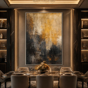 DARK EMBER RISE: Dark Gold Vertical Abstract