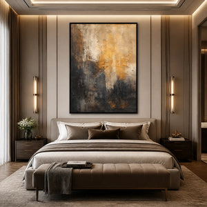 DARK EMBER RISE: Dark Gold Vertical Abstract