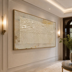 DESERT BEADS: Neutral Dot Texture Panoramic Painting