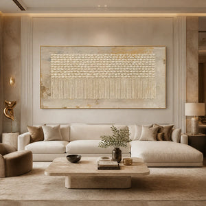DESERT BEADS: Neutral Dot Texture Panoramic Painting