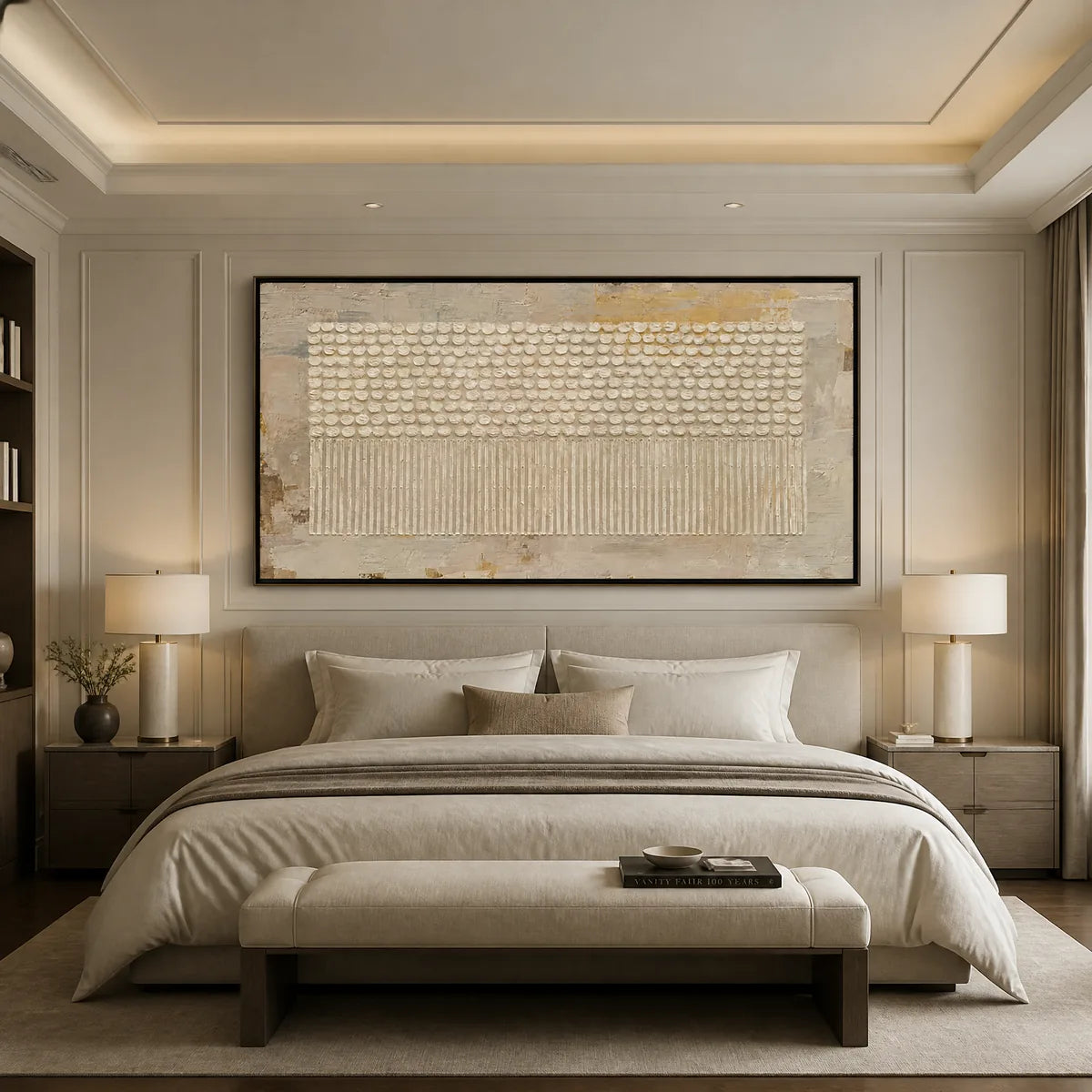 DESERT BEADS: Neutral Dot Texture Panoramic Painting