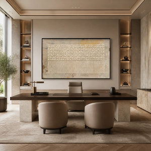 DESERT BEADS: Neutral Dot Texture Panoramic Painting