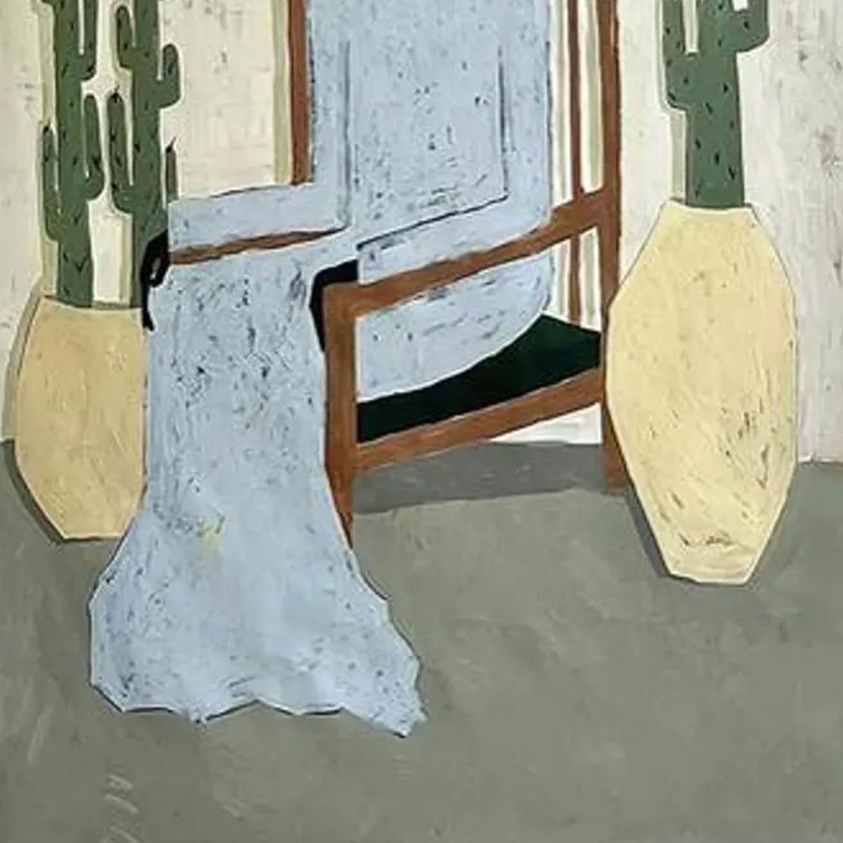 DESERT POISE: Minimalist Figurative Portrait Oil Painting