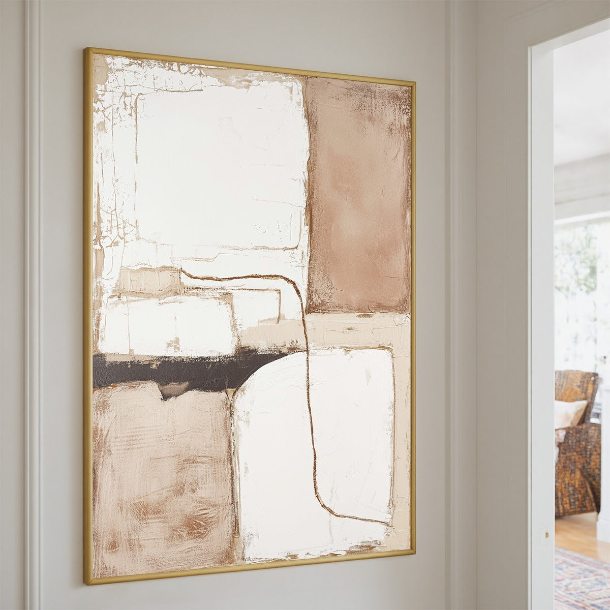 DESERT FLOW: Minimalist Abstract Textured Oil Painting