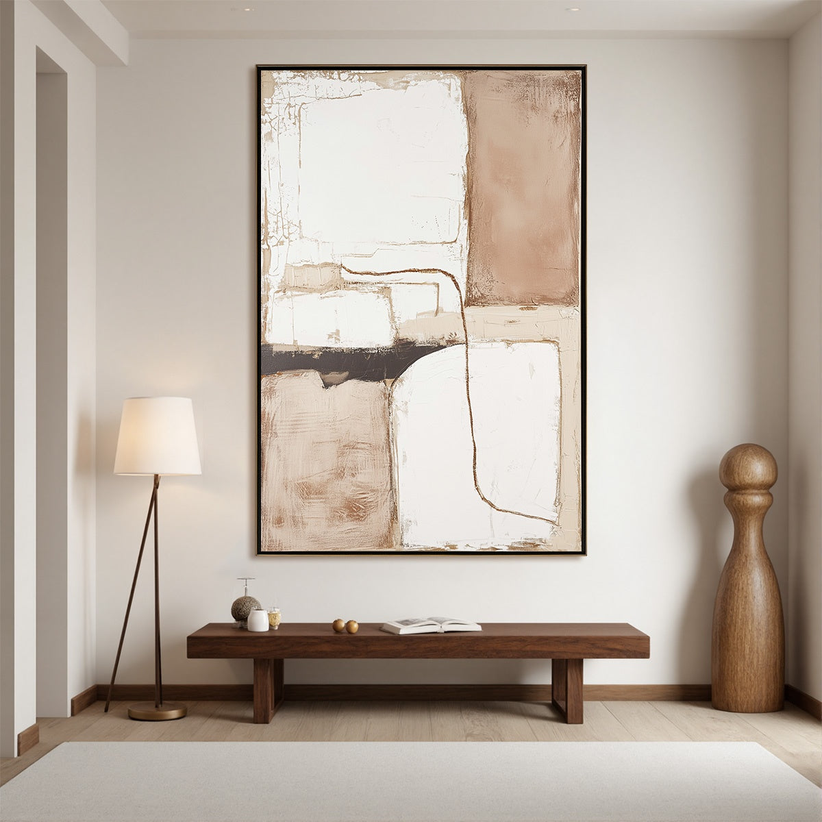 DESERT FLOW: Minimalist Abstract Textured Oil Painting
