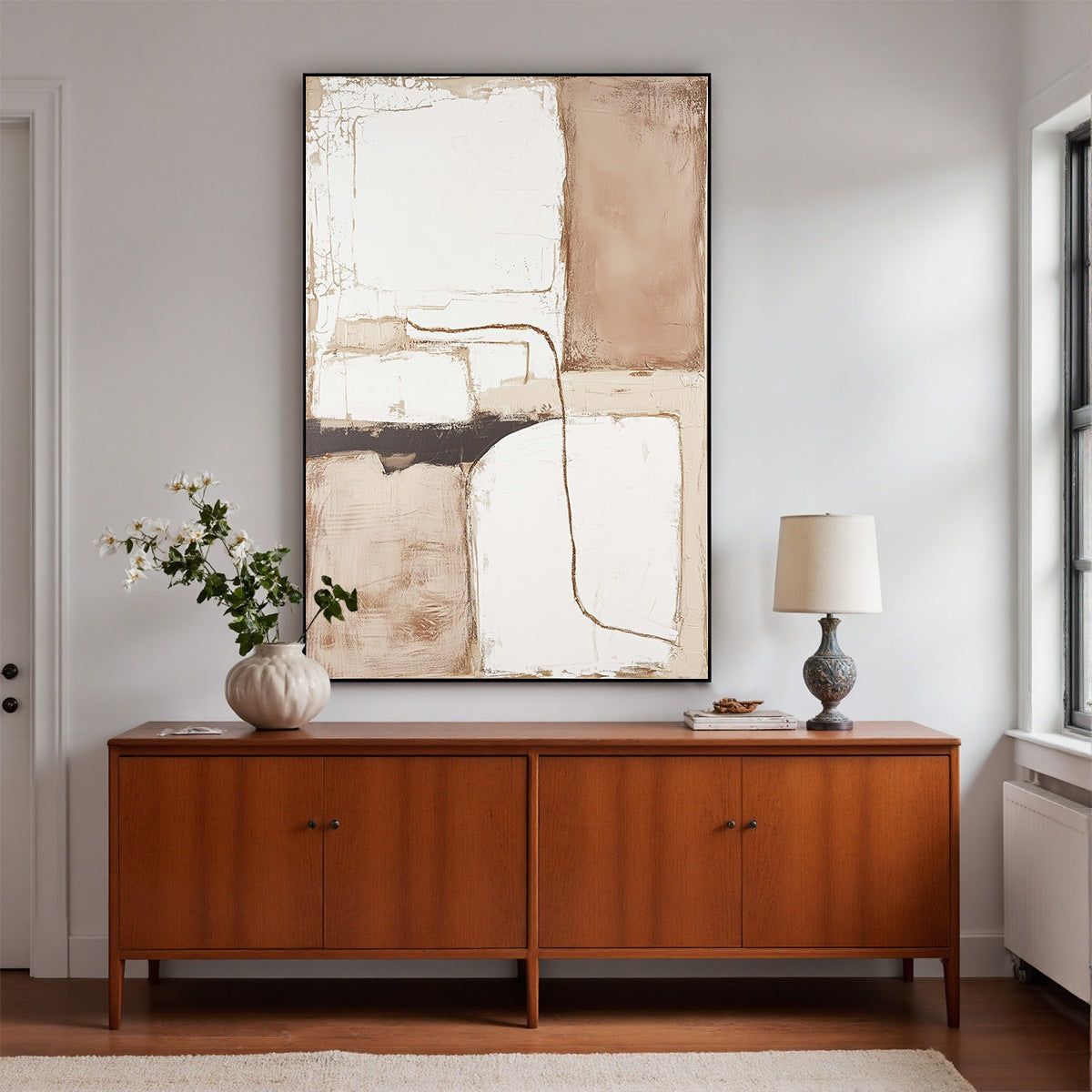 DESERT FLOW: Minimalist Abstract Textured Oil Painting