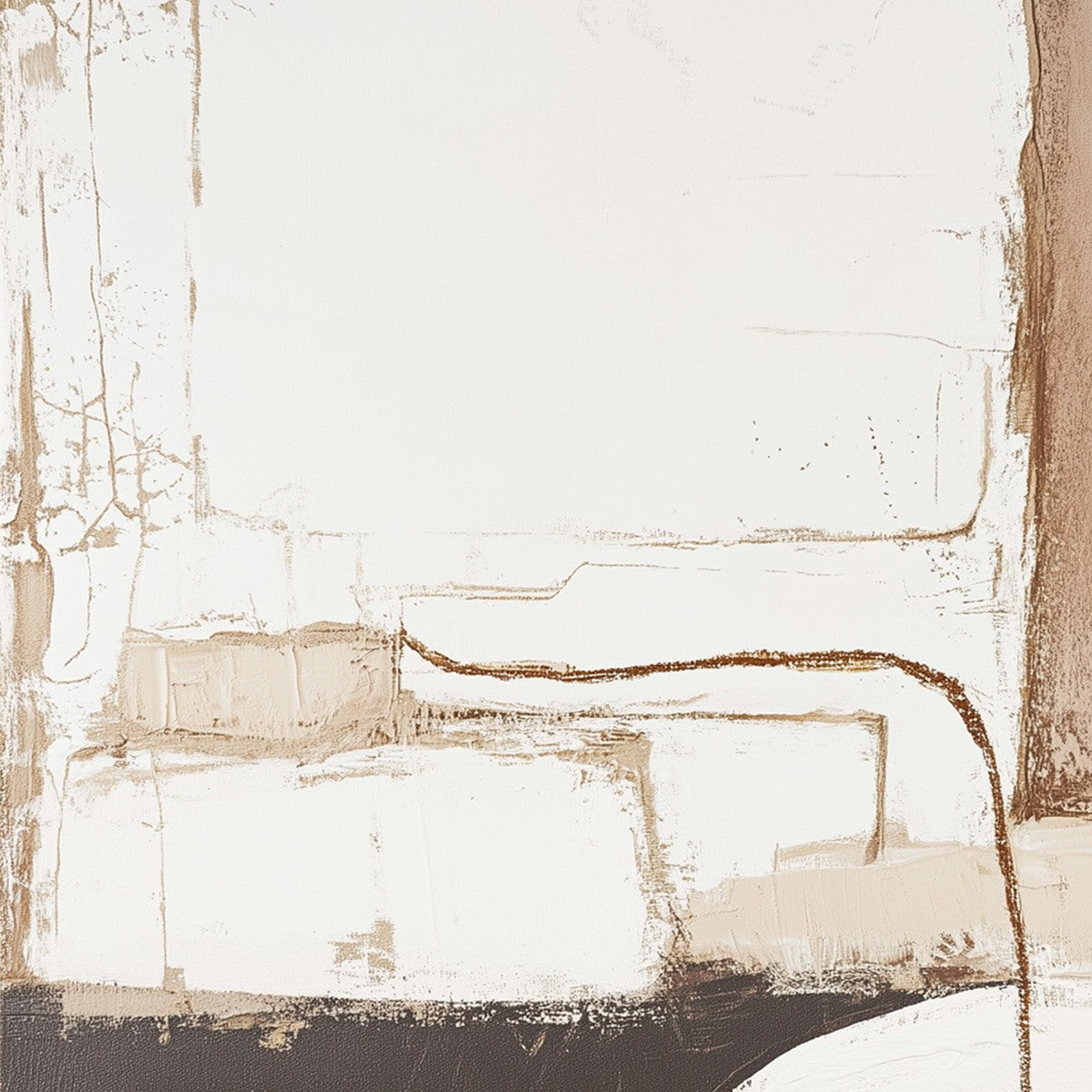 DESERT FLOW: Minimalist Abstract Textured Oil Painting