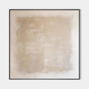 Desert Sands painting by Javier Ramirez. Beige minimalist artwork in a black frame, ideal for modern spaces.