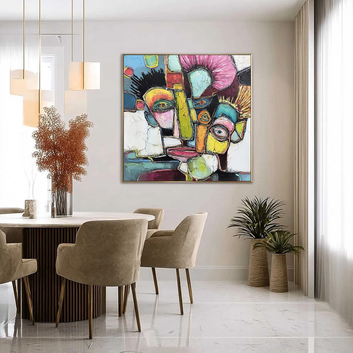 DIALOGUE IN COLOR: Colorful Abstract Impasto Portrait Painting