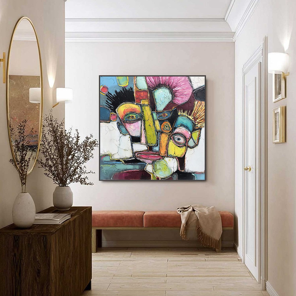 DIALOGUE IN COLOR: Colorful Abstract Impasto Portrait Painting