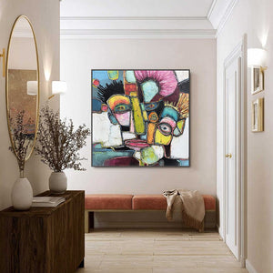 DIALOGUE IN COLOR: Colorful Abstract Impasto Portrait Painting