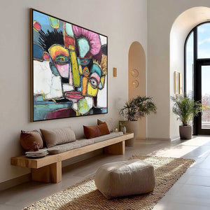 DIALOGUE IN COLOR: Colorful Abstract Impasto Portrait Painting