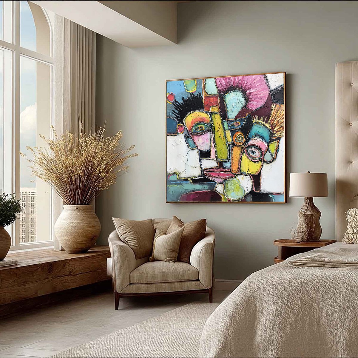 DIALOGUE IN COLOR: Colorful Abstract Impasto Portrait Painting