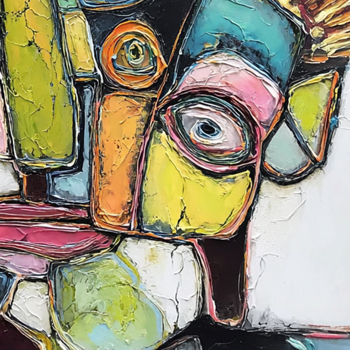 DIALOGUE IN COLOR: Colorful Abstract Impasto Portrait Painting