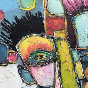 DIALOGUE IN COLOR: Colorful Abstract Impasto Portrait Painting