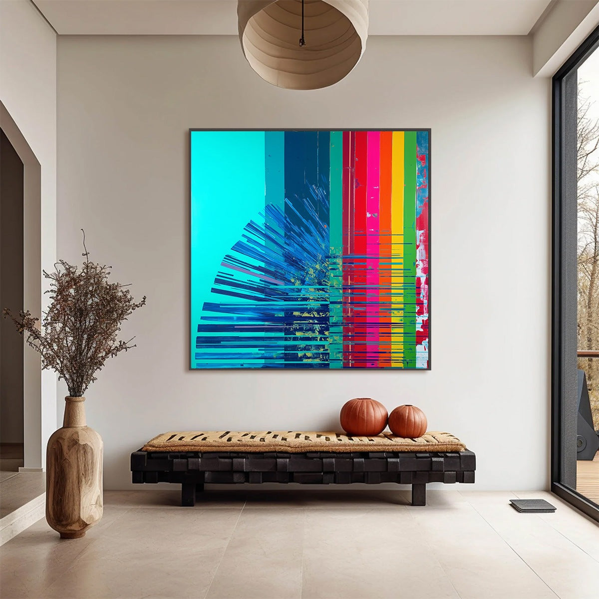 DIGITAL DAWN: Vibrant Abstract Modern Oil Painting