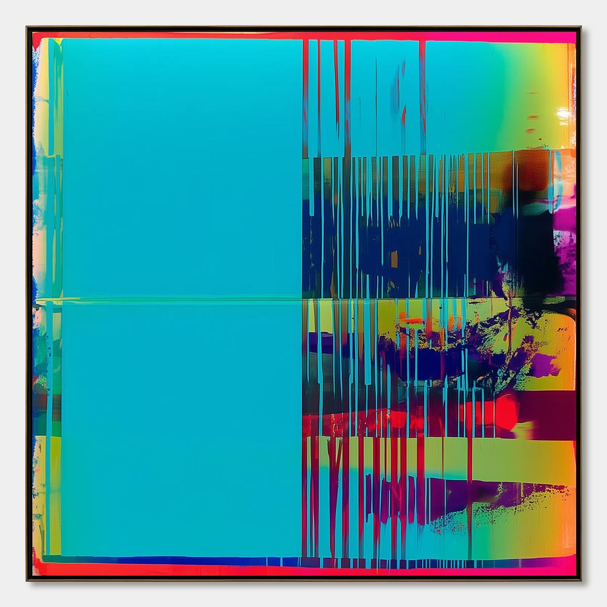 Abstract artwork with vibrant colors and geometric patterns