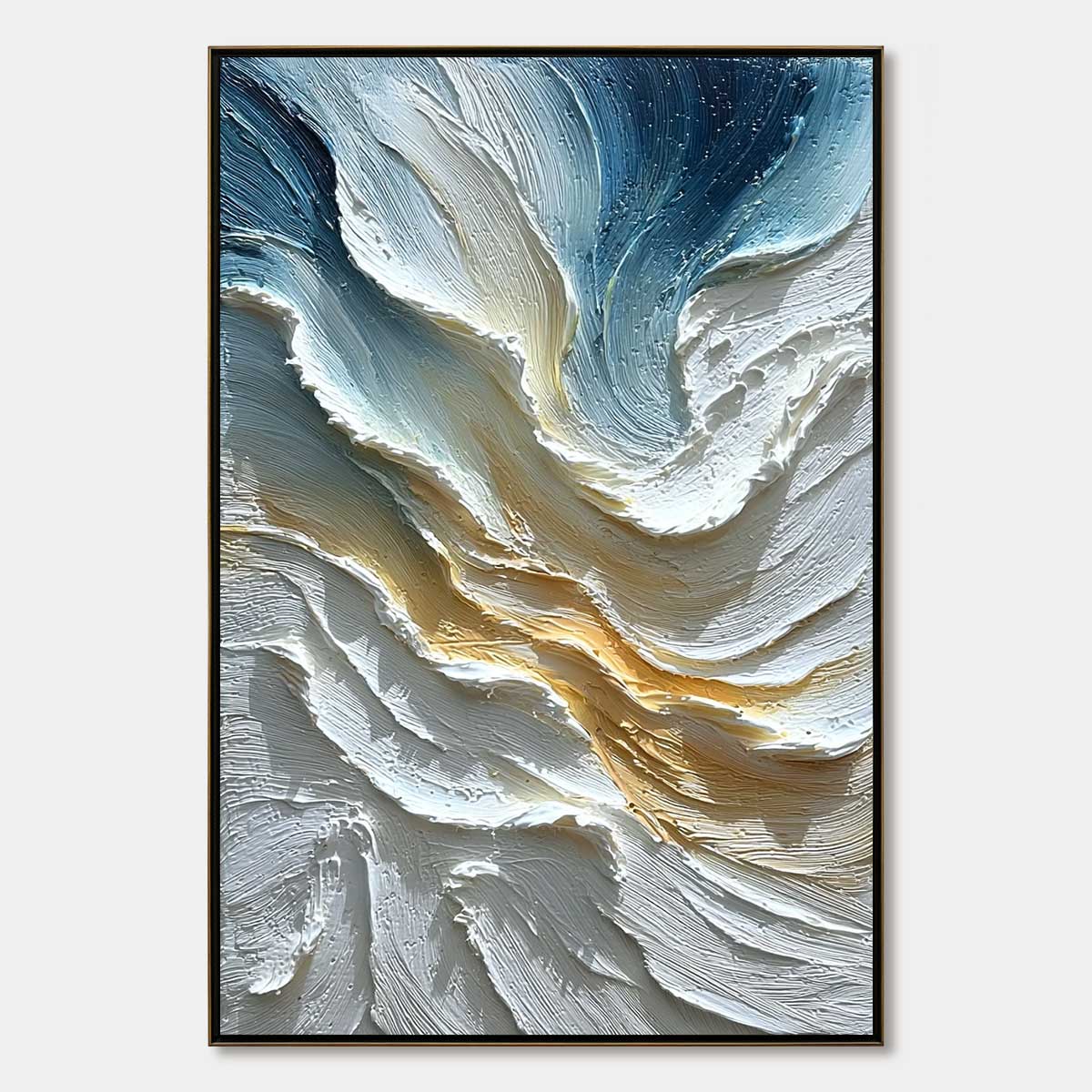 AEGEAN CREST: Textured Abstract Seascape Oil Painting