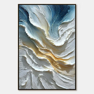AEGEAN CREST: Textured Abstract Seascape Oil Painting