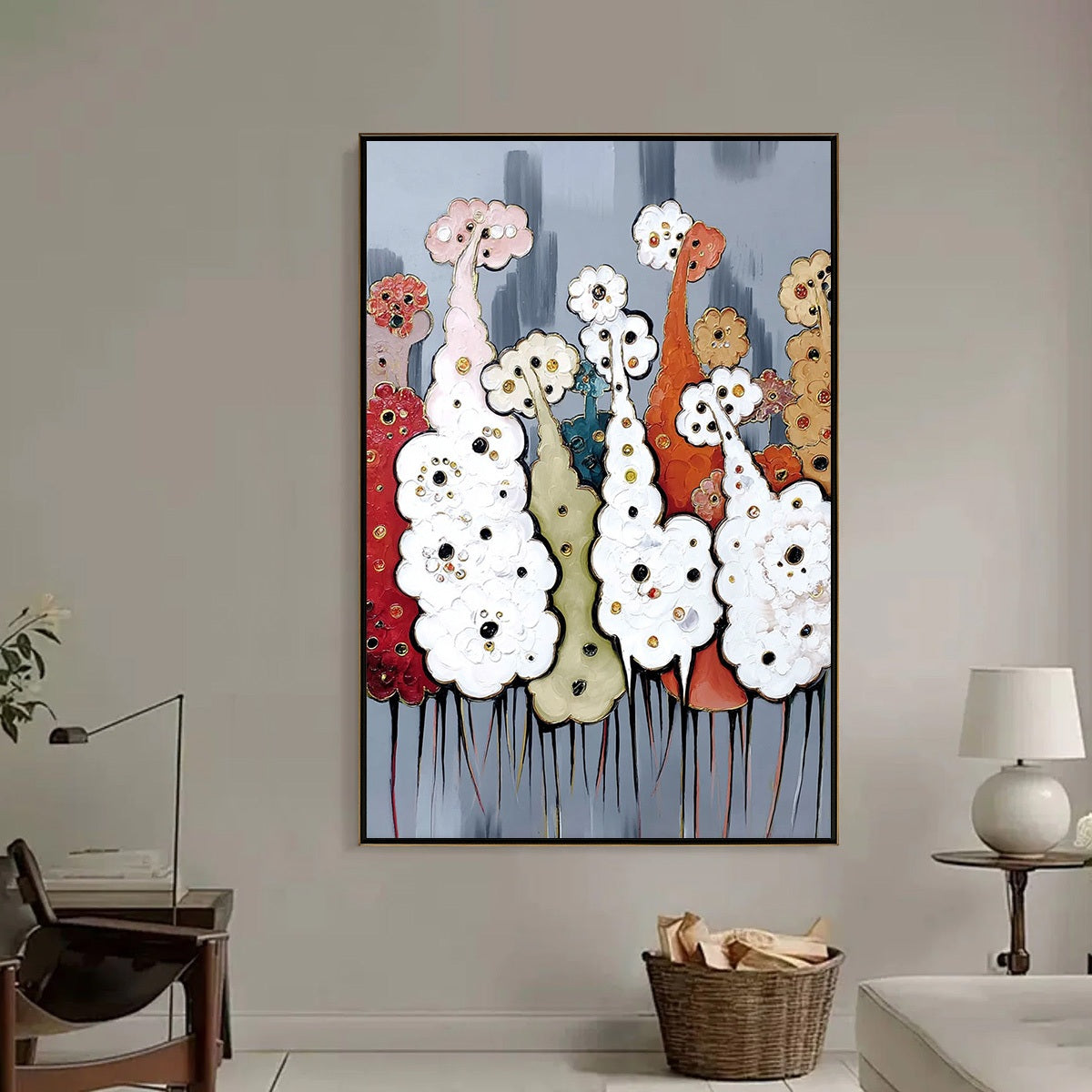 DREAMWOOD GROVE: Whimsical Abstract Forest Textured Impasto Painting