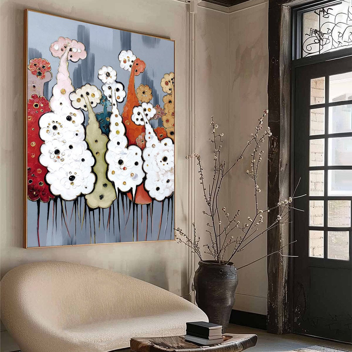 DREAMWOOD GROVE: Whimsical Abstract Forest Textured Impasto Painting