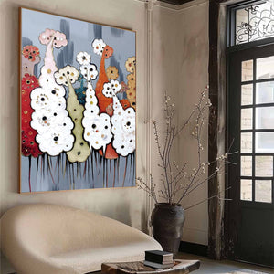 DREAMWOOD GROVE: Whimsical Abstract Forest Textured Impasto Painting