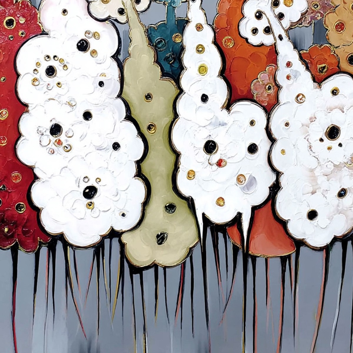 DREAMWOOD GROVE: Whimsical Abstract Forest Textured Impasto Painting