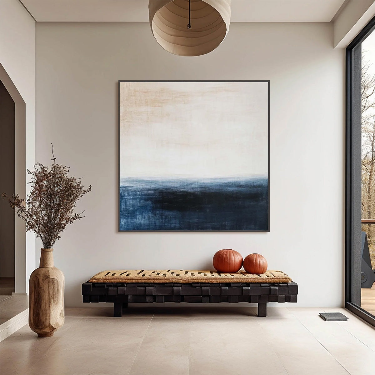 DUSK AT SEA: Textured Abstract Ocean Oil Painting