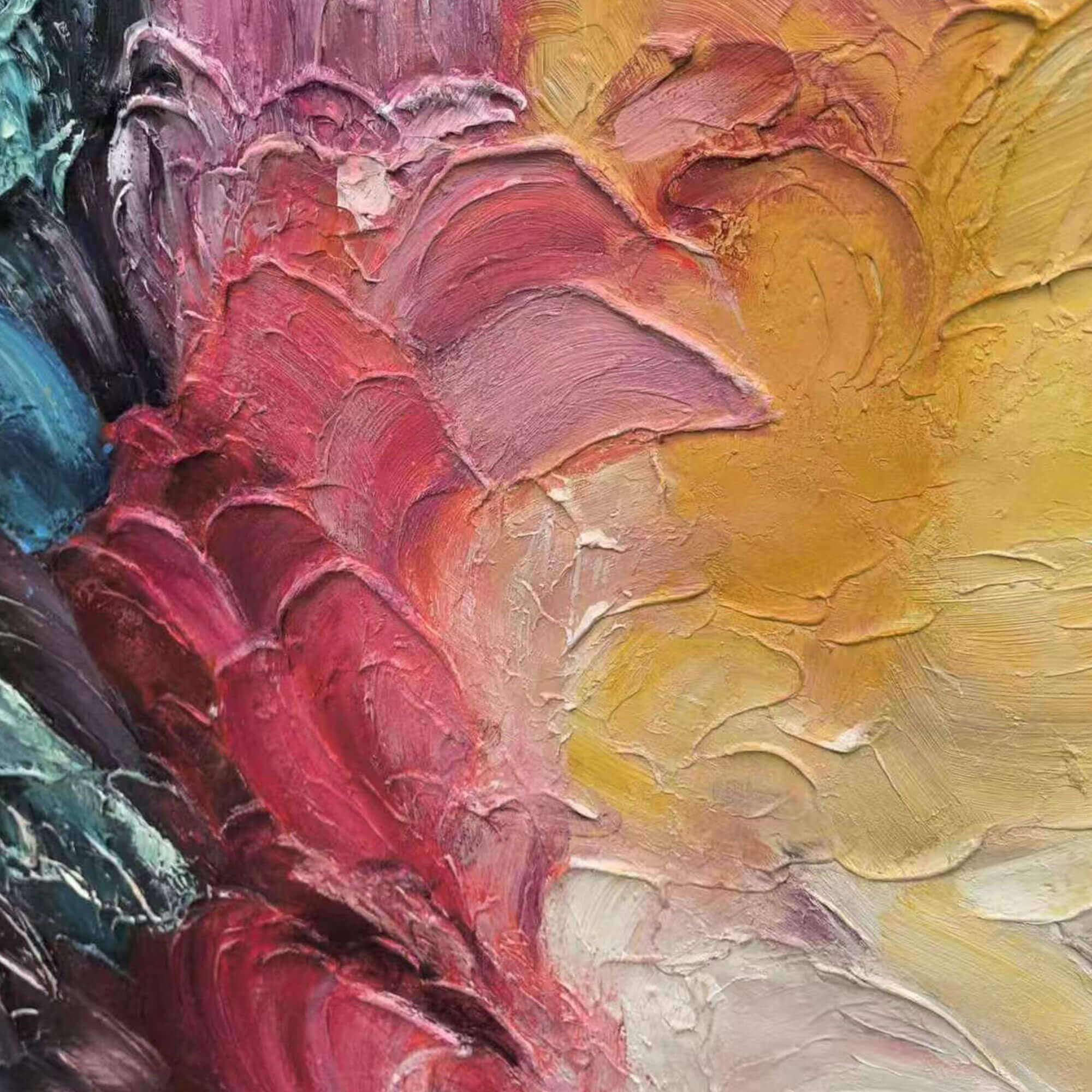 DUSK WHISPERS: Textured Abstract Impasto Oil Painting