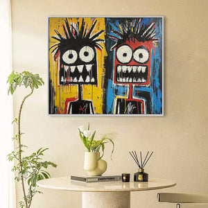 Duality: Original Abstract Portrait Oil Painting - Colorful, Expressive, Modern Wall Art Decor