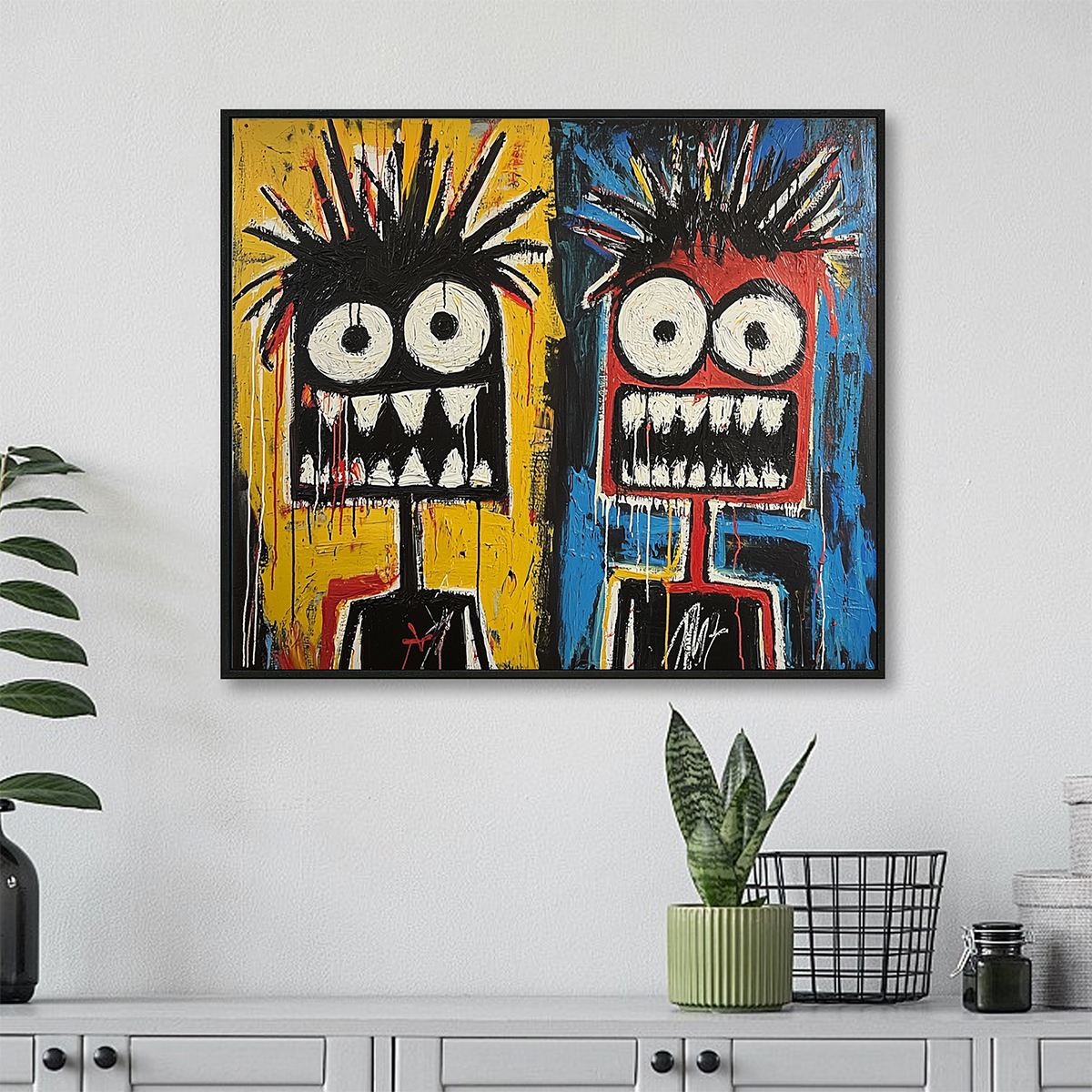 Duality: Original Abstract Portrait Oil Painting - Colorful