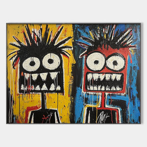 Duality: Original Abstract Portrait Oil Painting - Colorful, Expressive, Modern Wall Art Decor