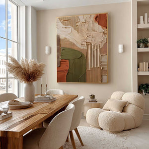 Earthbound Harmony textured abstract impasto oil painting wall art