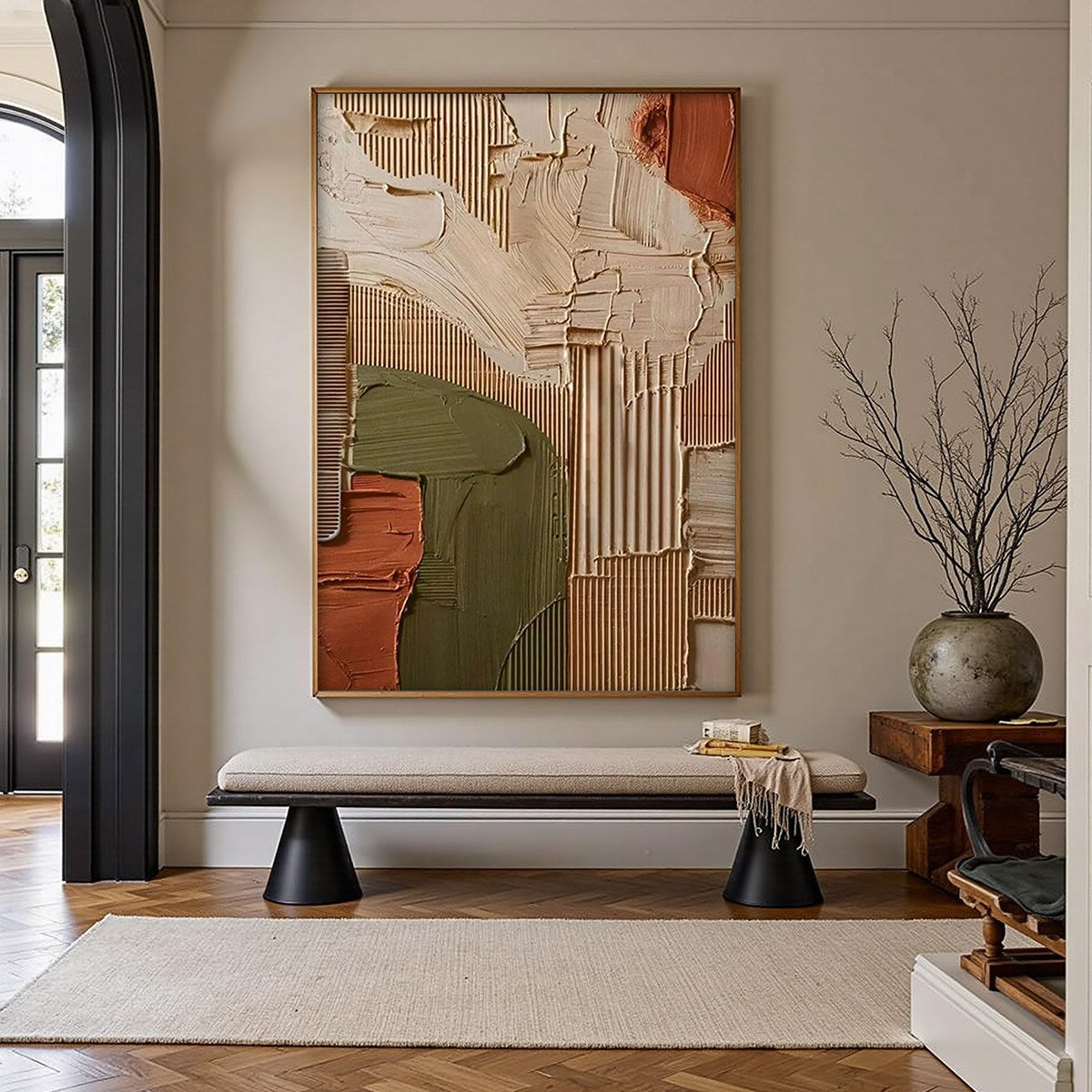 SALE / asymmetrical harmony 【静物画　現代アート】 Earthbound Harmony textured abstract impasto oil painting wall art