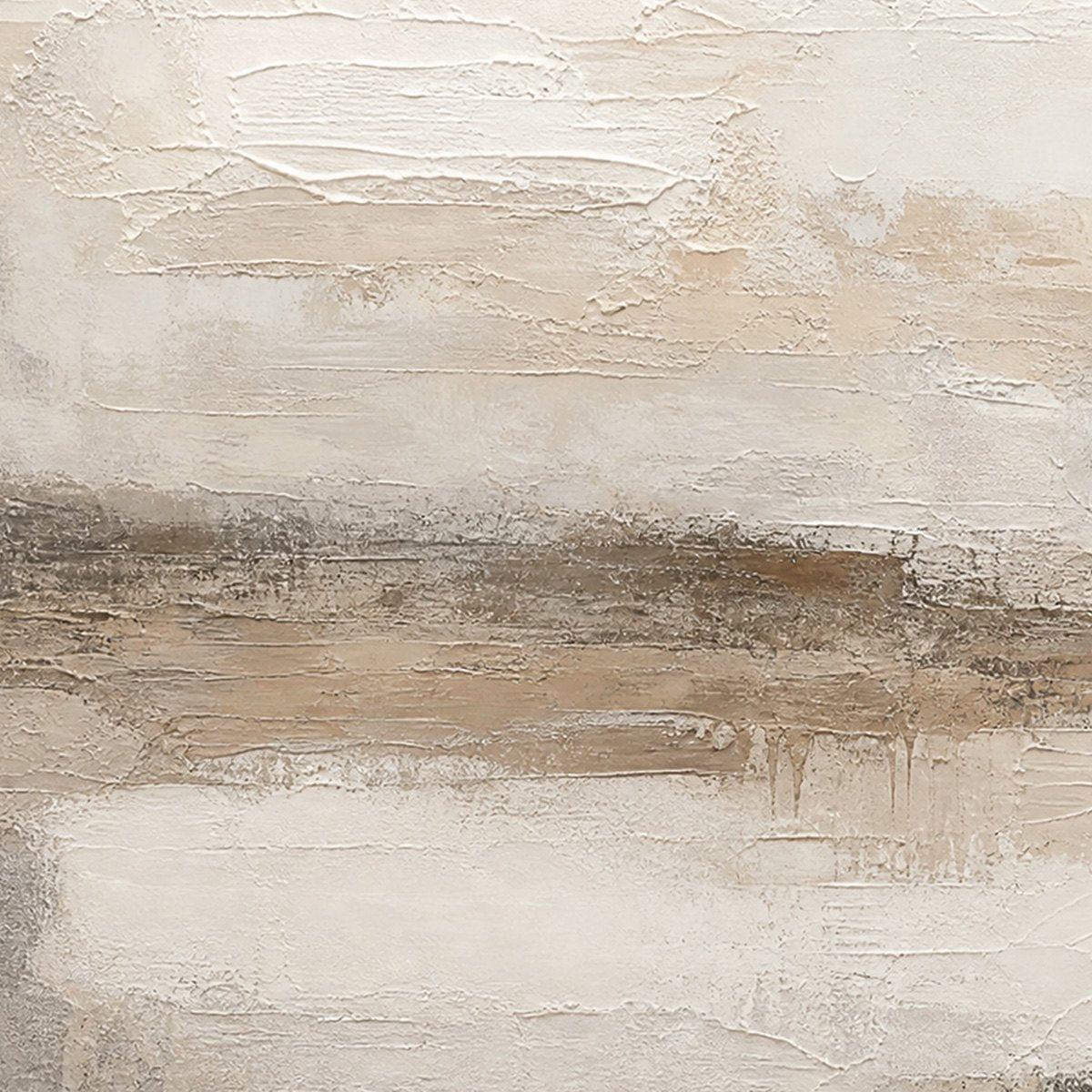 EARTHEN CALM: Textured Wabi Sabi Abstract Landscape Painting