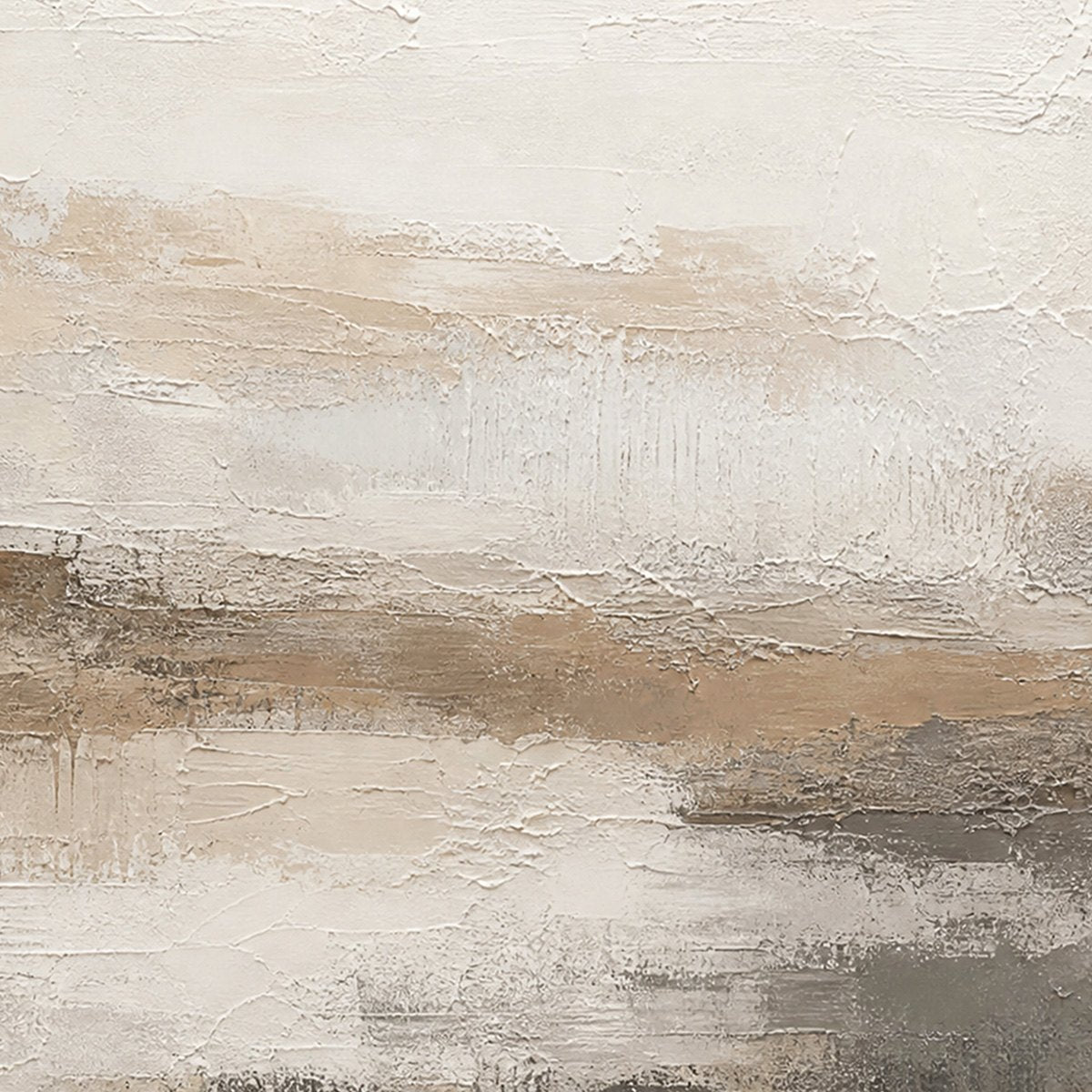 EARTHEN CALM: Textured Wabi Sabi Abstract Landscape Painting