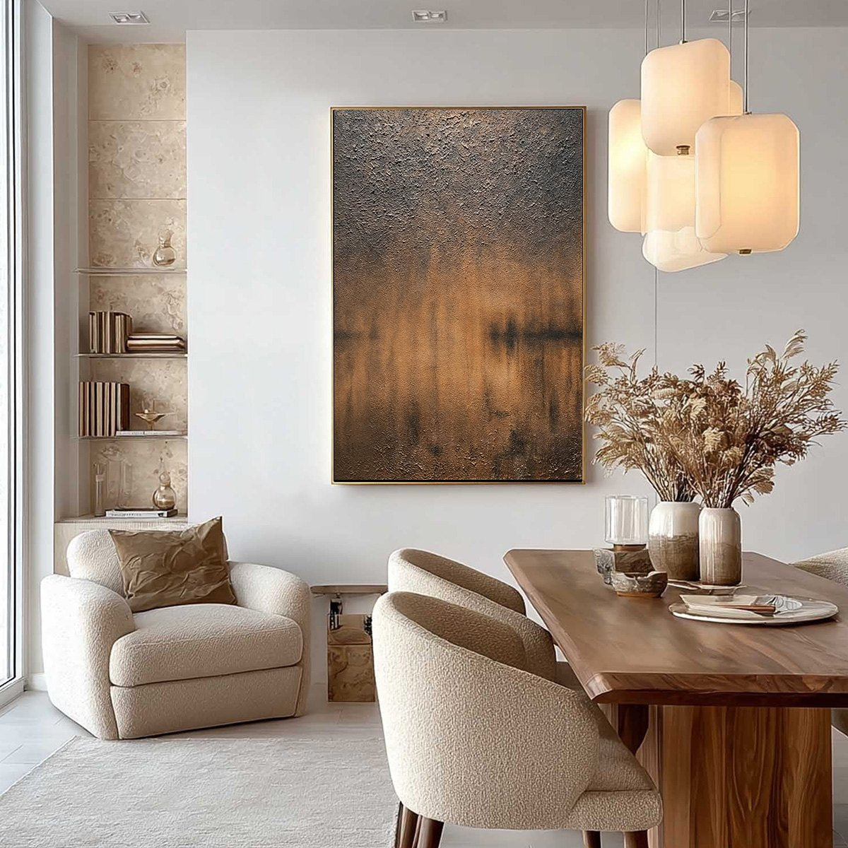 Original handmade textured abstract painting, Wabi Sabi modern wall art