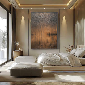 Earthen Echo original Wabi Sabi abstract painting, heavily textured impasto with earthy tones.