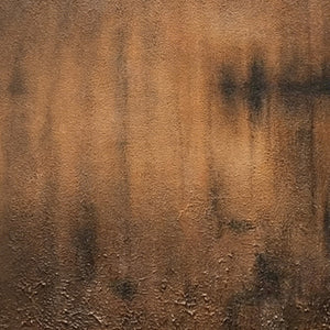 Earthen Echo: Original handmade impasto oil painting, Wabi Sabi abstract art.