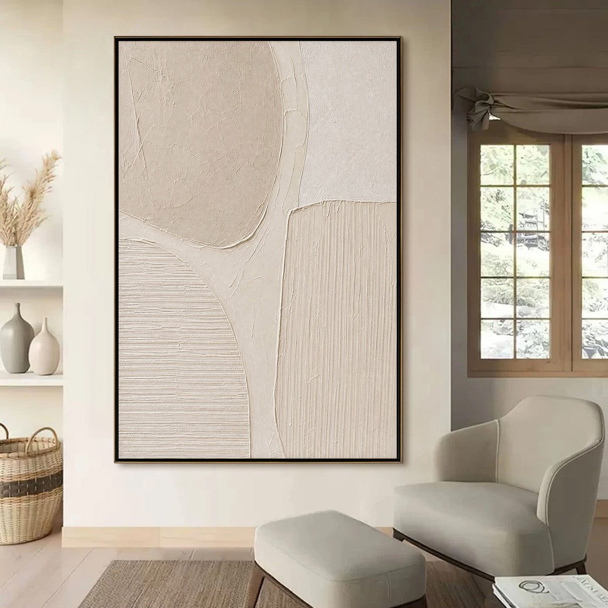 EARTHEN FORMS: Large Textured Wabi-Sabi Abstract Painting