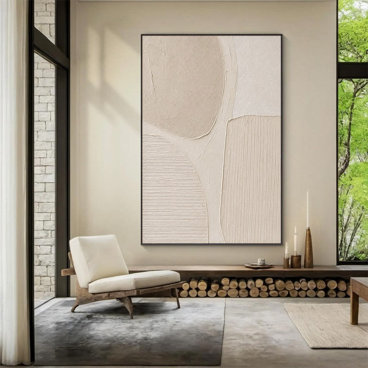 EARTHEN FORMS: Large Textured Wabi-Sabi Abstract Painting
