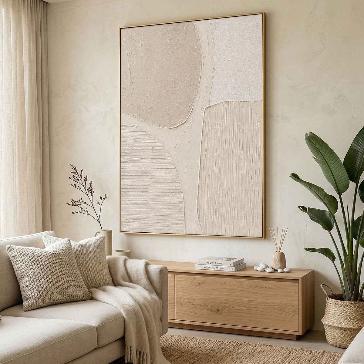 EARTHEN FORMS: Large Textured Wabi-Sabi Abstract Painting