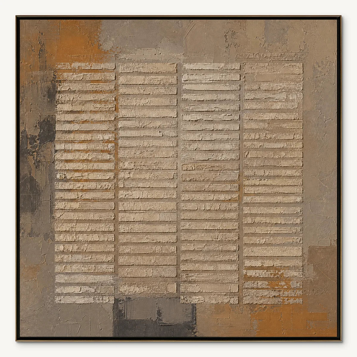 EARTHEN GRID: Rustic Grid Texture Abstract
