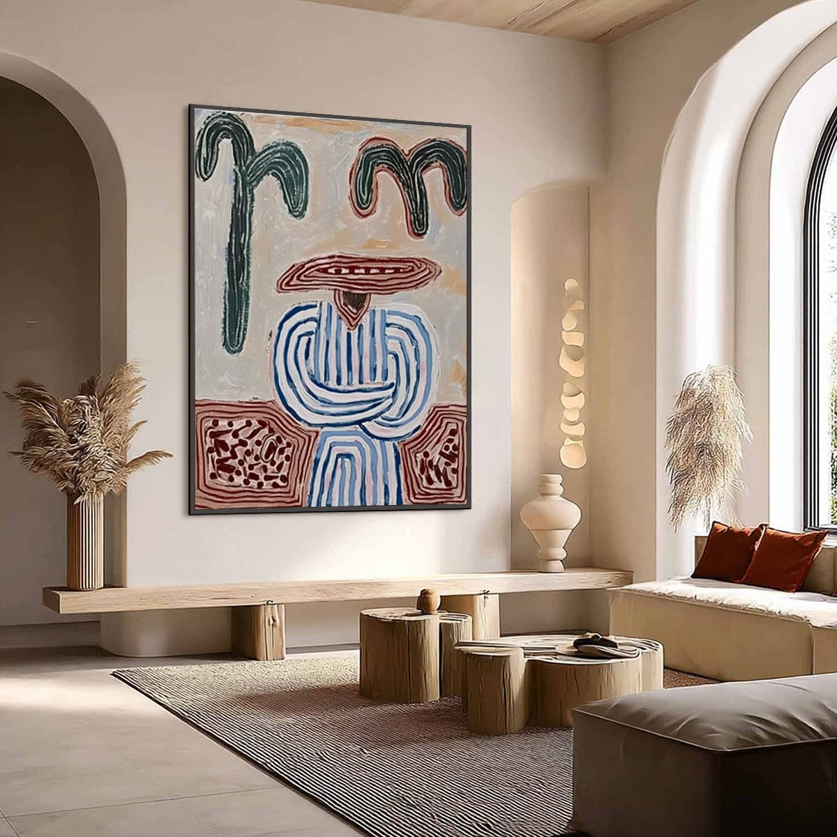 EARTHEN GUARDIAN: Wabi Sabi Abstract Figurative Wall Art